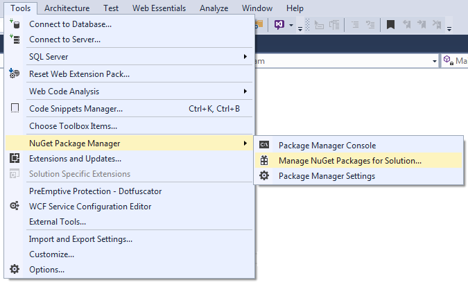 NuGet Package Manager UI