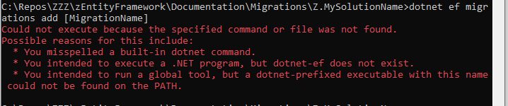 Exception - dotnet command not found